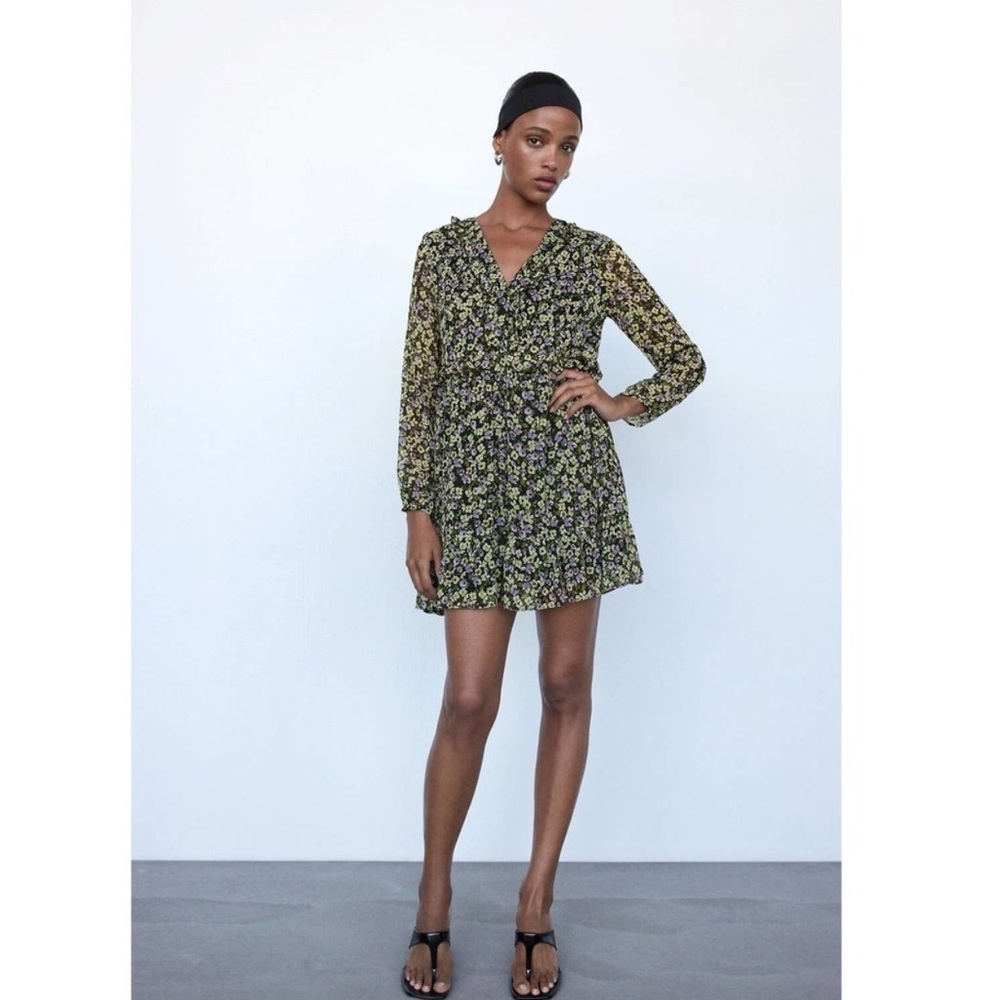 Zara Flora Print sheer dress
